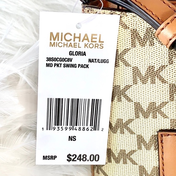 👜New Michael Kors 👜Gloria Natural Luggage Pocket - Picture 8 of 8